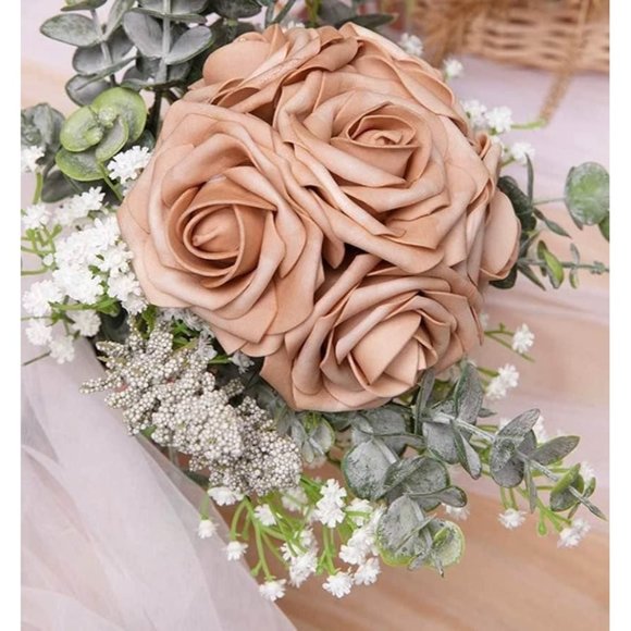 30 count | Dusty Light Brown Roses Flowers Wedding Floral Decor - New - Picture 6 of 6